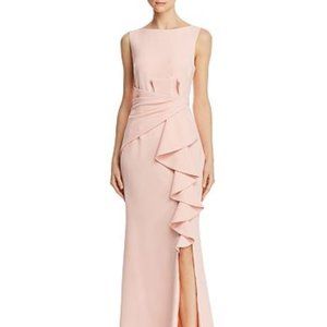 Eliza J Cascading Ruffle Front Sleeveless Gown, 0 nwot